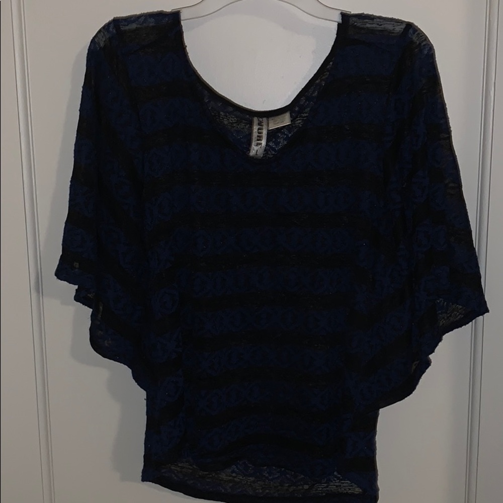 Lacey Blue and Black Striped Top